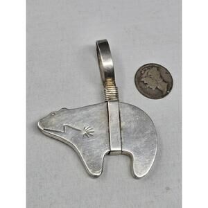 ​Vtg Nakai Navajo Sterling Silver Spirit Bear Pendant